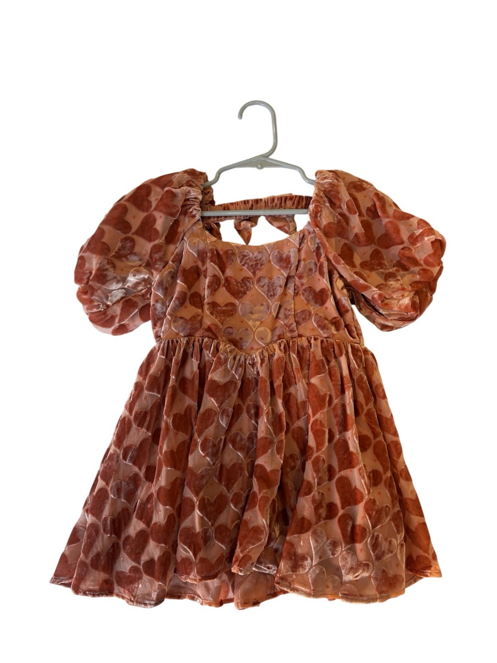Noralee Print Puff Sleeve Dress - Rust Pink